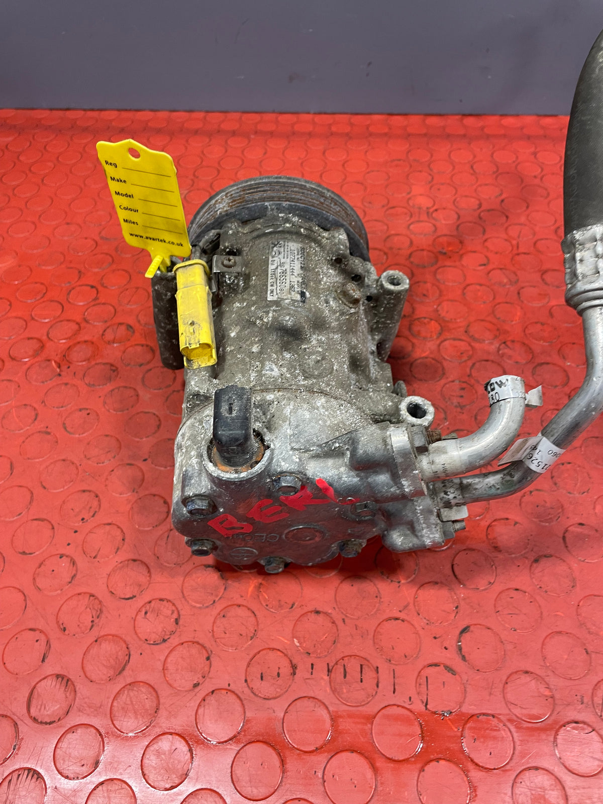Citroen Berlingo/Peugeot Partner AIR CONDITIONING PUMP W/ HOSE (2Pin) 2011-2018 P/N 9678656080 - 4