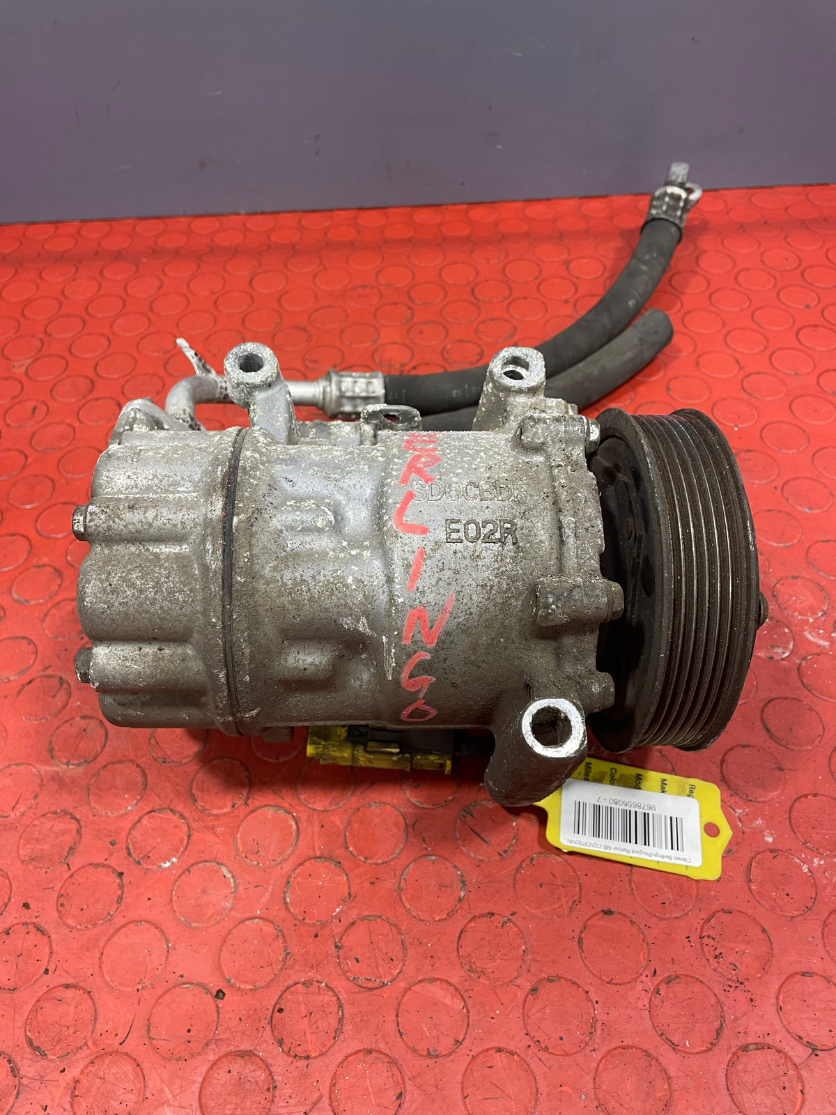 Citroen Berlingo/Peugeot Partner AIR CONDITIONING PUMP W/ HOSE (2Pin) 2011-2018 P/N 9678656080 - 7