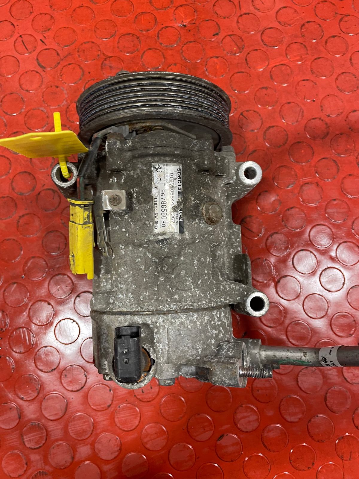 Citroen Berlingo/Peugeot Partner AIR CONDITIONING PUMP W/ HOSE (2Pin) 2011-2018 P/N 9678656080