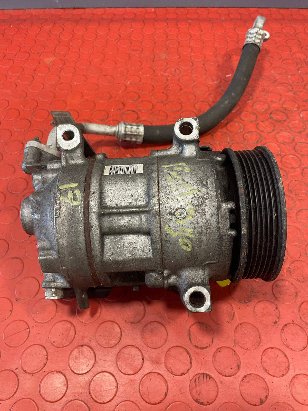 Citroen Berlingo/Peugeot Partner AIR CONDITIONING PUMP (2Pin) With Hoses (Damaged Pulley) 2008-2016 P/N 9802875780 - 11