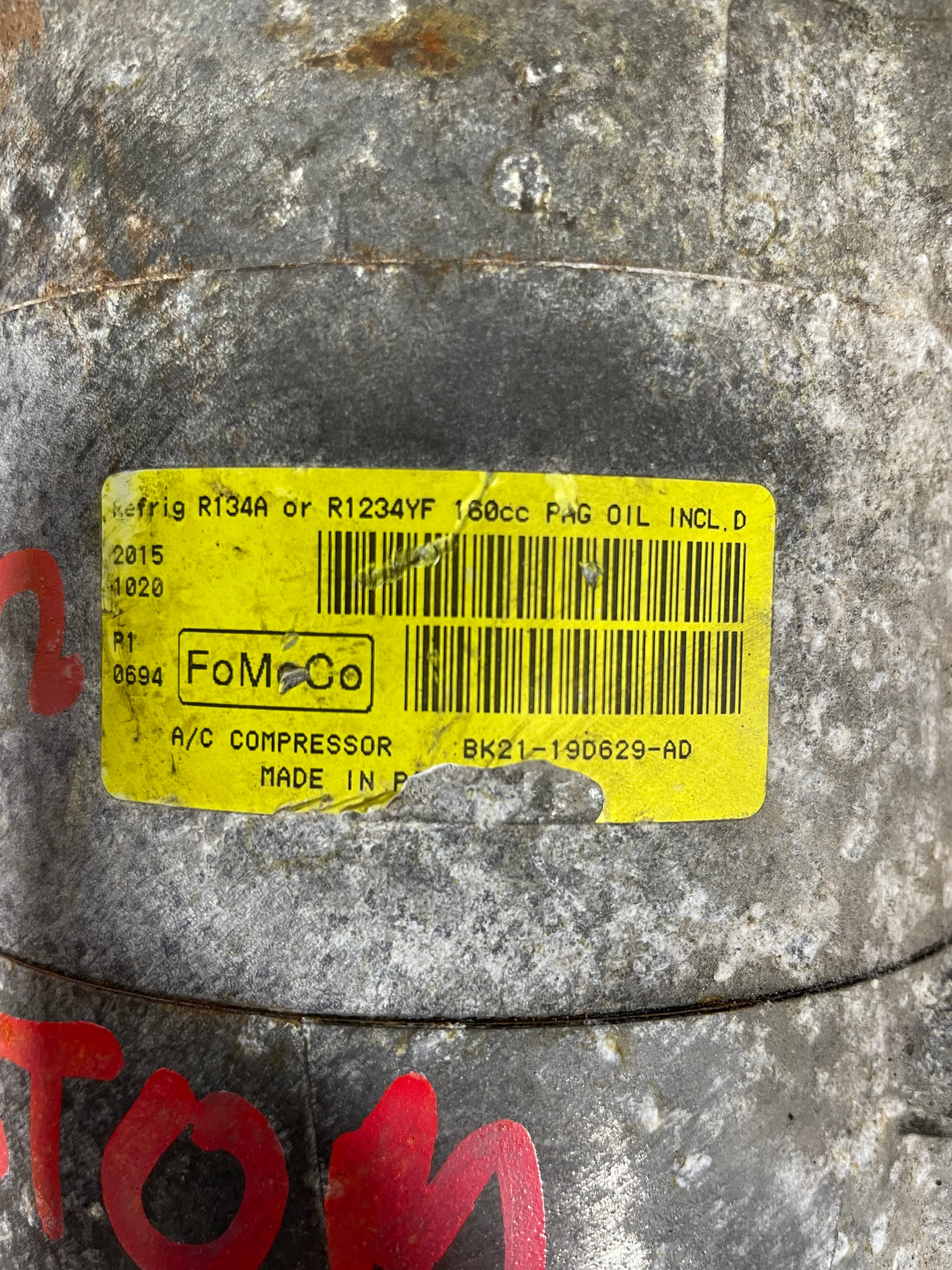 Ford Transit Custom AIR CONDITIONING PUMP/AC COMPRESSOR FWD MK8 2.2 P/N BK2119D629AD