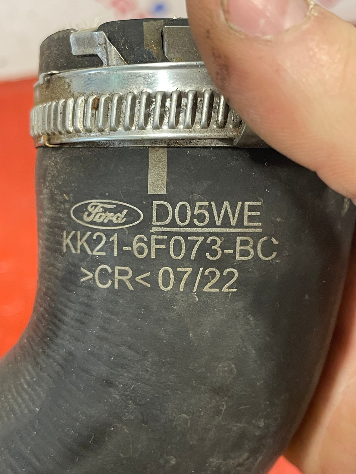 Ford Transit Custom INTERCOOLER HOSE/PIPE RUBBER & PLASTIC 2.0 2016-2023 P/N KK216F073BC