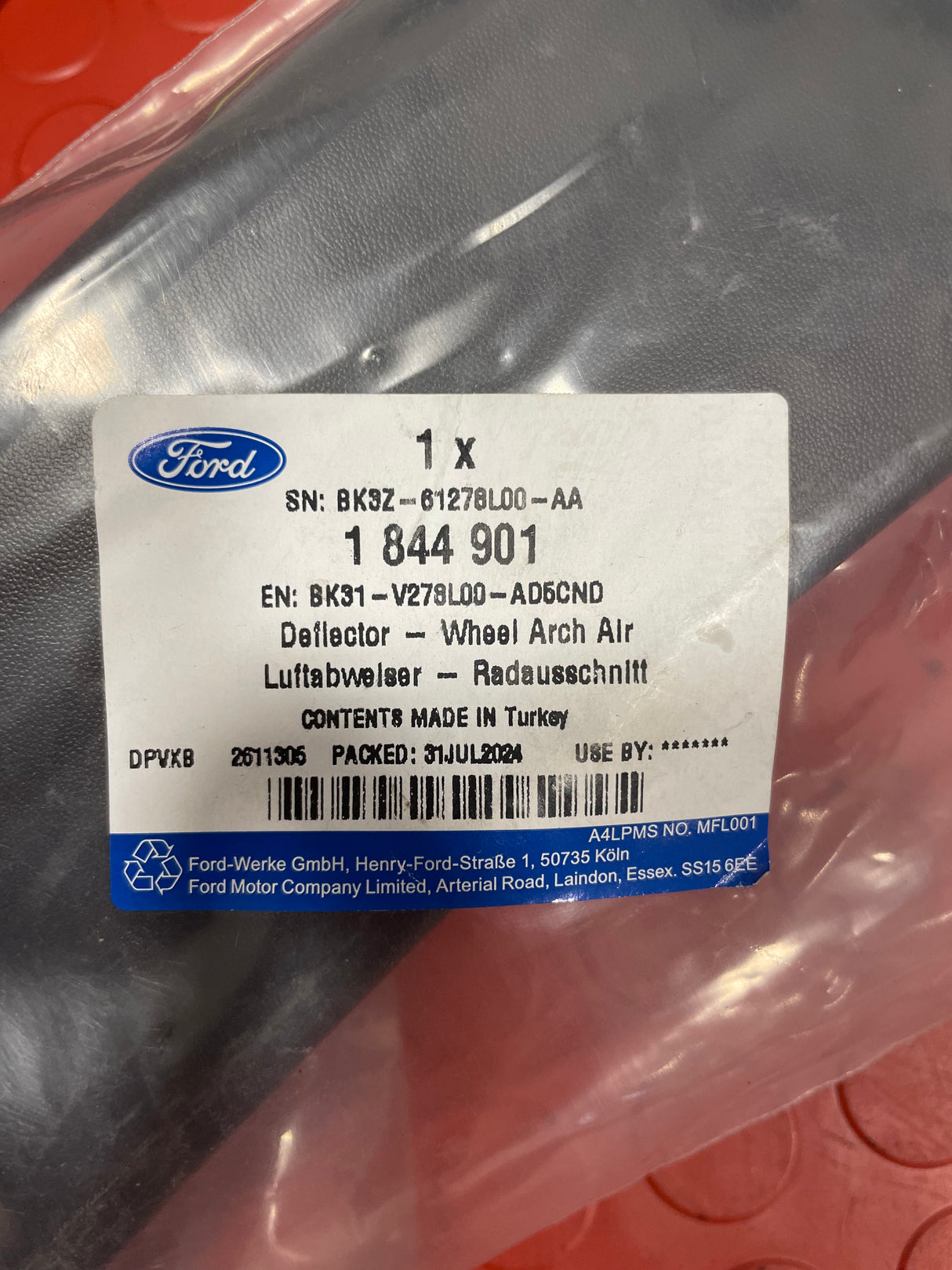 Ford Transit Mk8 BRAND NEW FRONT WHEEL ARCH TRIM 2013-2018 P/N BK31V278L00ADW