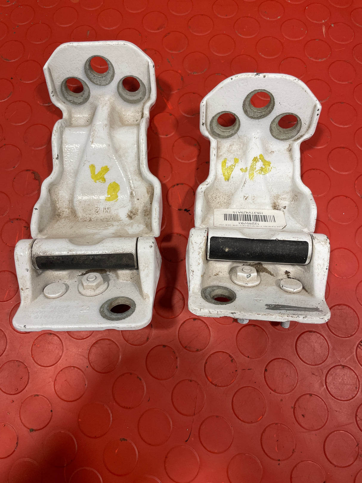 Ford Transit MK8 REAR DOOR HINGES Upper and Lower Pair White 2016-2023 P/N HK31V429A15
