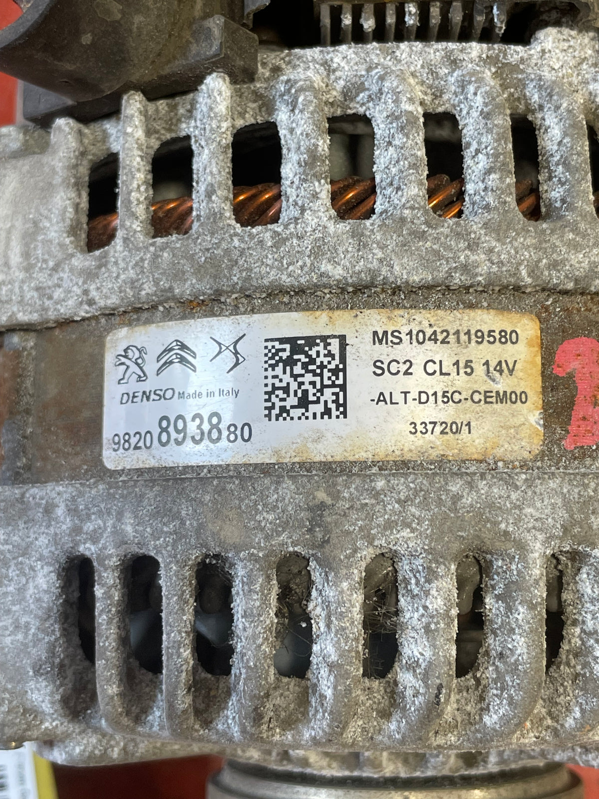 Citroen Berlingo/Dispatch /Peugeot Partner/Vauxhall Combo/Toyota Proace City ALTERNATOR 1.5 2019-2024 P/N 9820893880 - 8