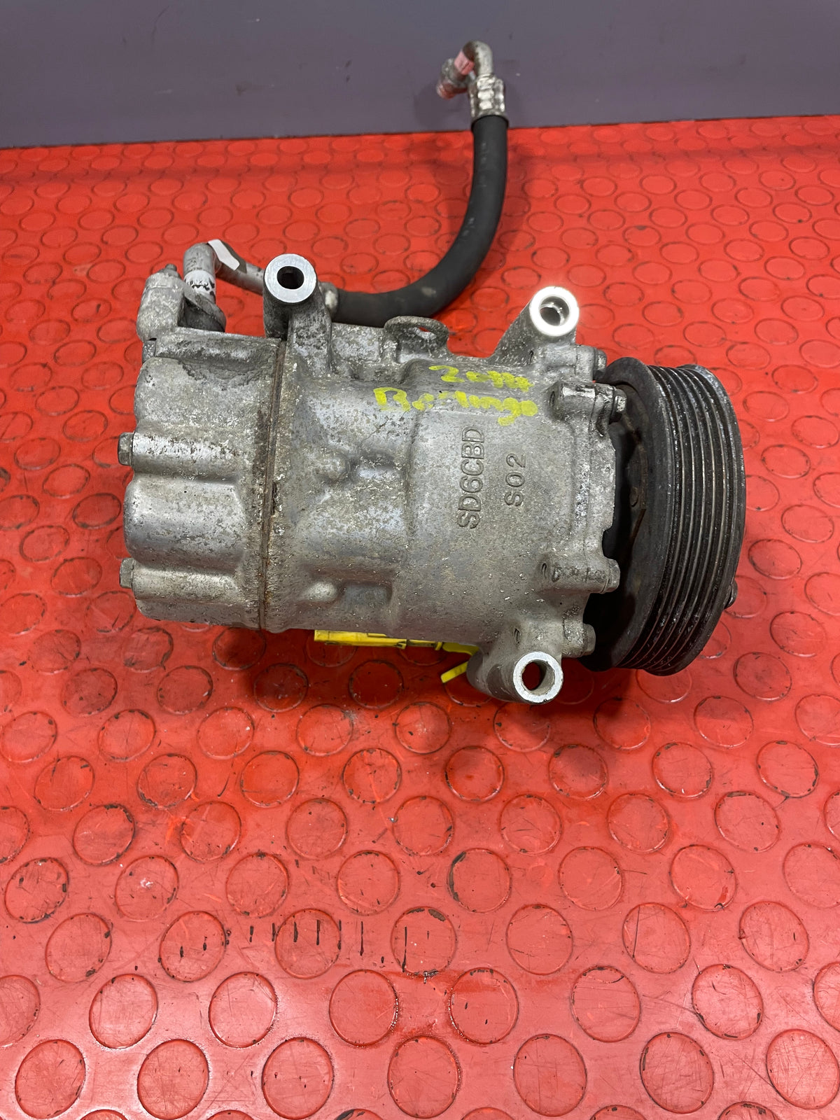 Citroen Berlingo/Peugeot Partner AIR CONDITIONING PUMP W/ HOSE (2Pin) 2011-2018 P/N 9678656080 - 6