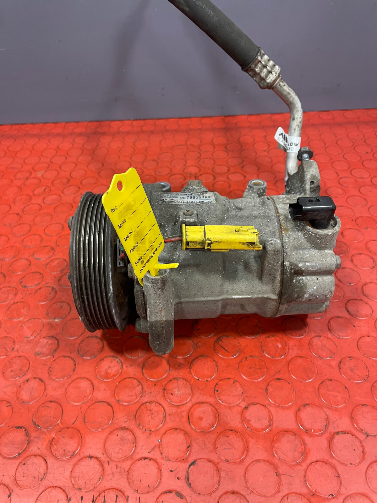 Citroen Berlingo/Peugeot Partner AIR CONDITIONING PUMP W/ HOSE (2Pin) 2011-2018 P/N 9678656080 - 6