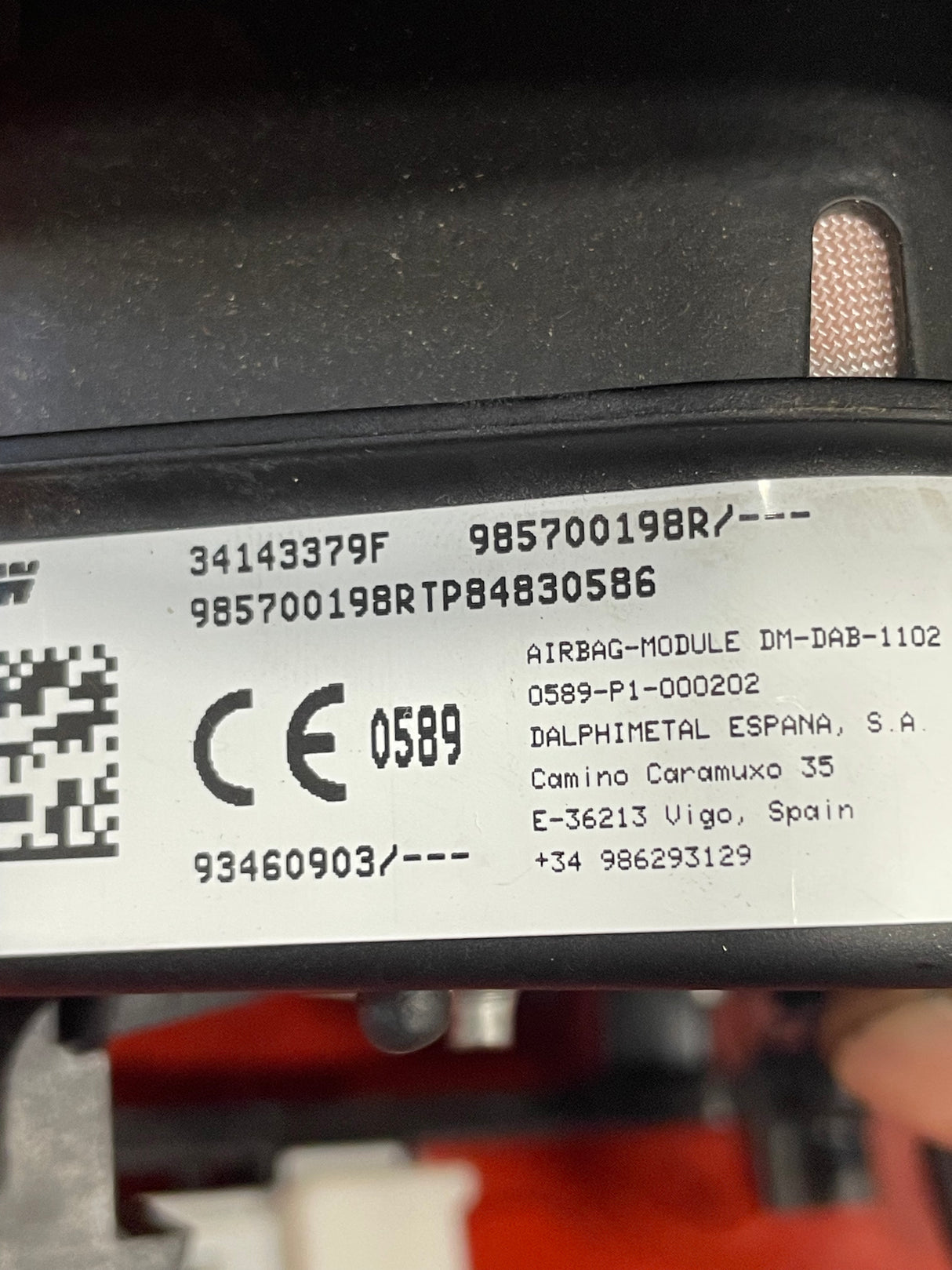 Renault Trafic STEERING WHEEL AIRBAG 2014-2017   P/N 985700198R