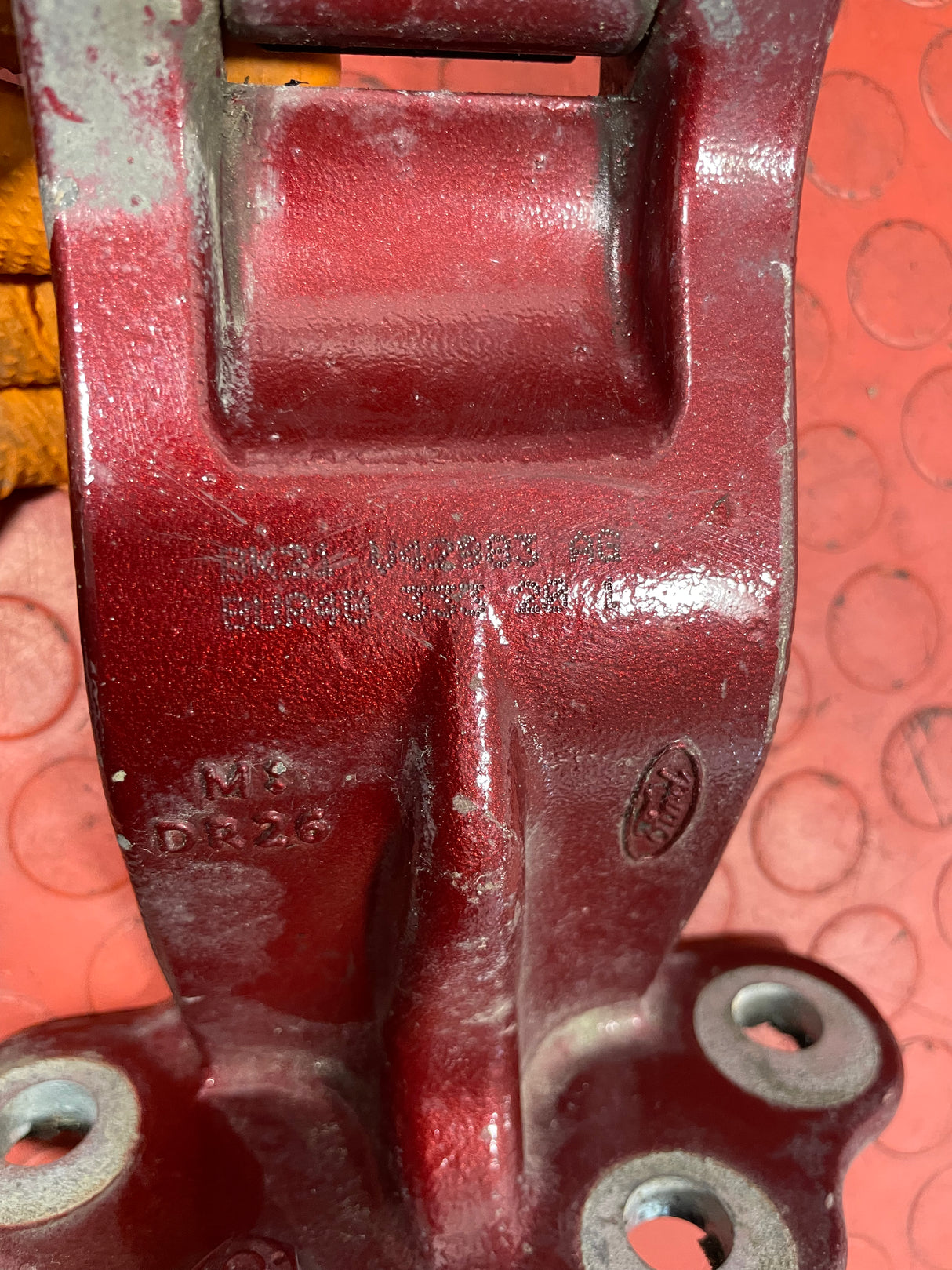 Ford Transit Custom DOOR HINGE (Maroon) Rear Upper Passenger's Side 2.0 2016-2023 P/N BK21V42983AG - 1