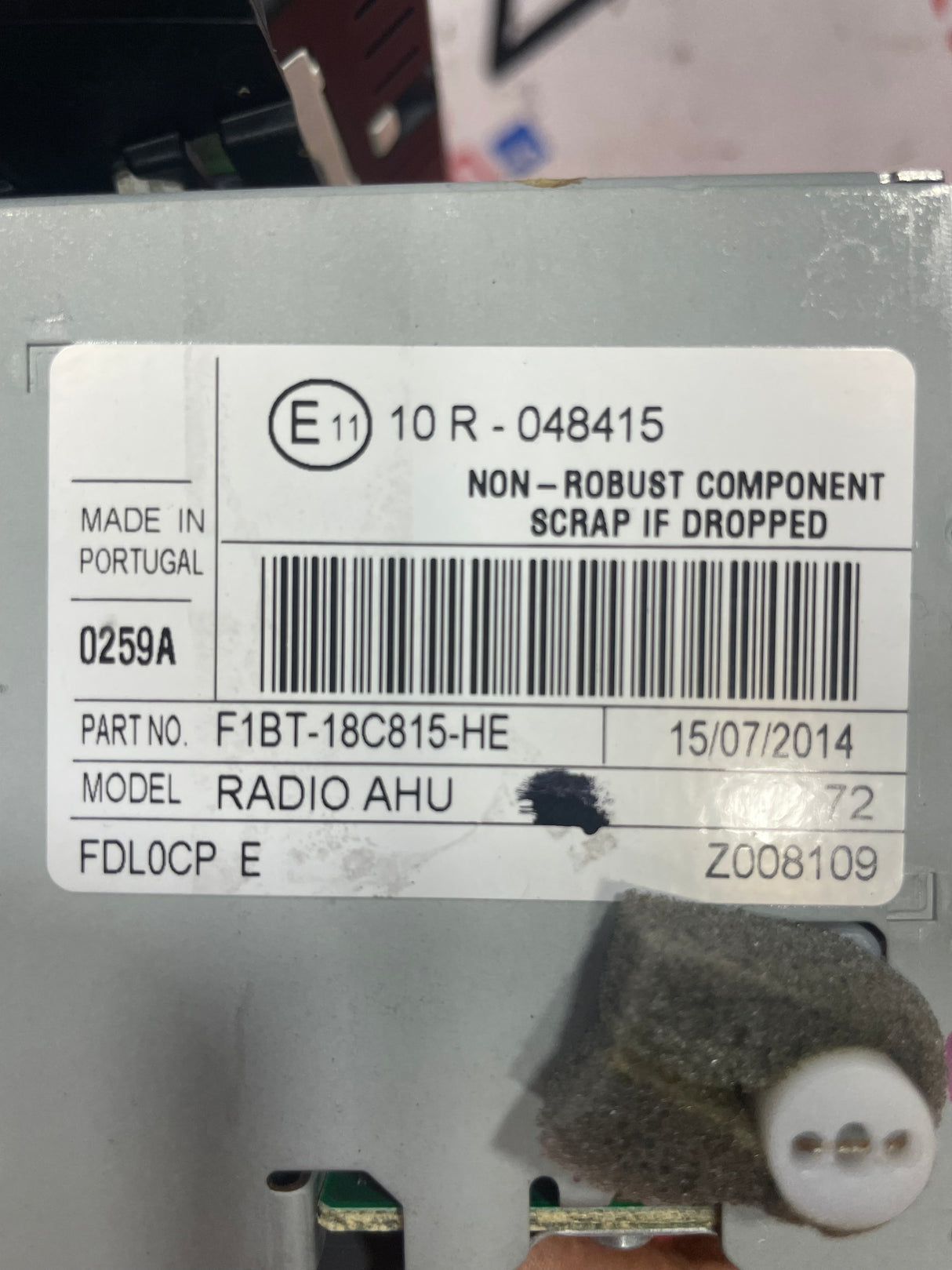 Ford Transit Connect RADIO CD PLAYER AND SCREEN 2014  P/N  F1B118C815HE   EM5T18B955BA